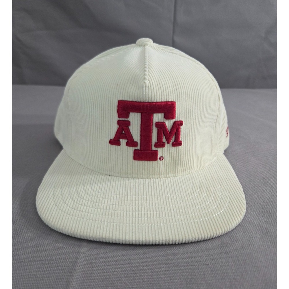 Texas Aggies Hat Mens Snapback White Maroon Corduroy A&M NCAA Trucker Cap ATM
